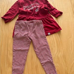 WSU Cougars Colosseum Red Striped Two-Piece kids Set